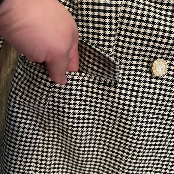 Zara DOUBLE BREASTED HOUNDSTOOTH BLAZER - Picture 7 of 10